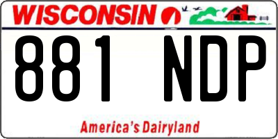 WI license plate 881NDP