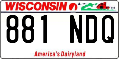 WI license plate 881NDQ
