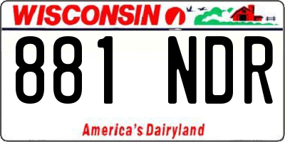 WI license plate 881NDR