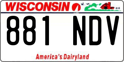 WI license plate 881NDV