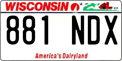 WI license plate 881NDX