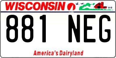 WI license plate 881NEG
