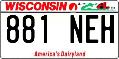 WI license plate 881NEH