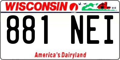 WI license plate 881NEI
