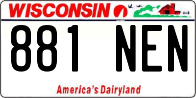WI license plate 881NEN