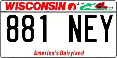 WI license plate 881NEY