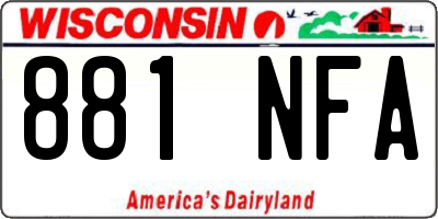 WI license plate 881NFA