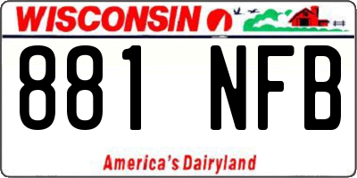 WI license plate 881NFB
