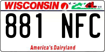 WI license plate 881NFC