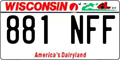 WI license plate 881NFF