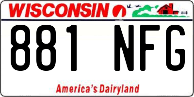 WI license plate 881NFG