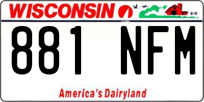 WI license plate 881NFM