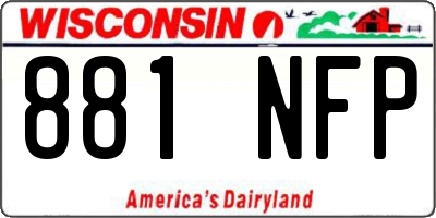 WI license plate 881NFP