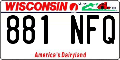WI license plate 881NFQ