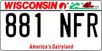 WI license plate 881NFR