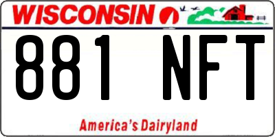 WI license plate 881NFT