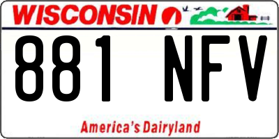WI license plate 881NFV