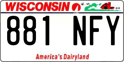 WI license plate 881NFY