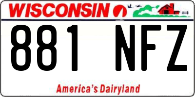 WI license plate 881NFZ