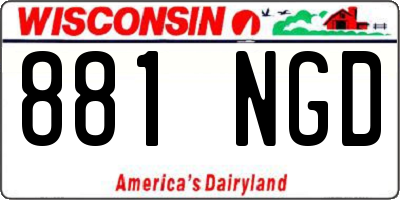 WI license plate 881NGD