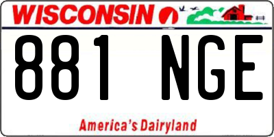 WI license plate 881NGE