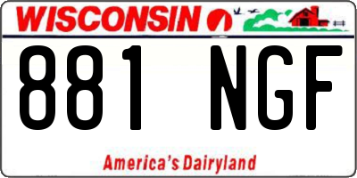 WI license plate 881NGF