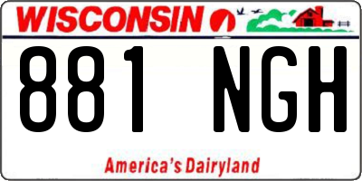 WI license plate 881NGH