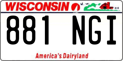 WI license plate 881NGI