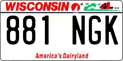 WI license plate 881NGK