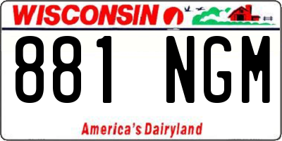 WI license plate 881NGM