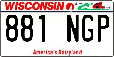 WI license plate 881NGP