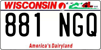 WI license plate 881NGQ