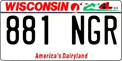 WI license plate 881NGR
