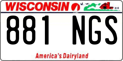 WI license plate 881NGS