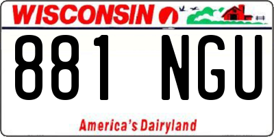 WI license plate 881NGU