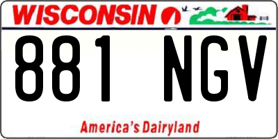 WI license plate 881NGV