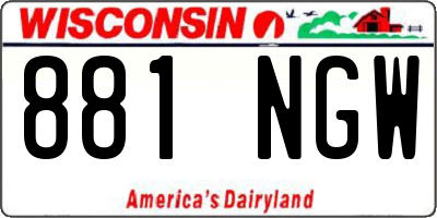 WI license plate 881NGW