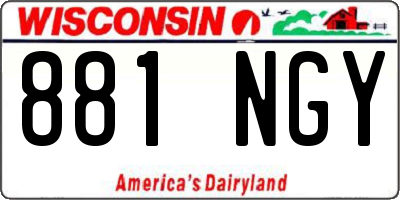 WI license plate 881NGY
