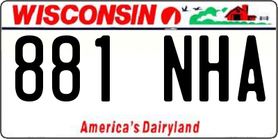 WI license plate 881NHA