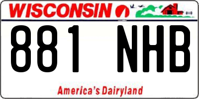 WI license plate 881NHB