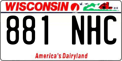 WI license plate 881NHC