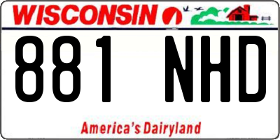 WI license plate 881NHD