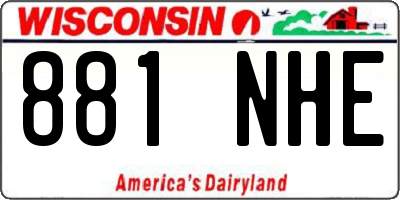 WI license plate 881NHE