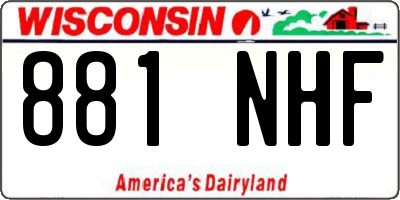 WI license plate 881NHF