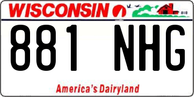 WI license plate 881NHG