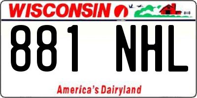 WI license plate 881NHL