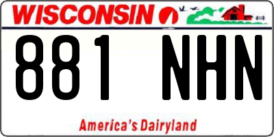 WI license plate 881NHN