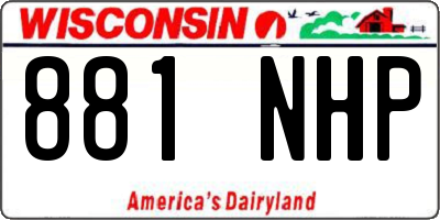 WI license plate 881NHP