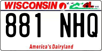 WI license plate 881NHQ