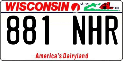 WI license plate 881NHR